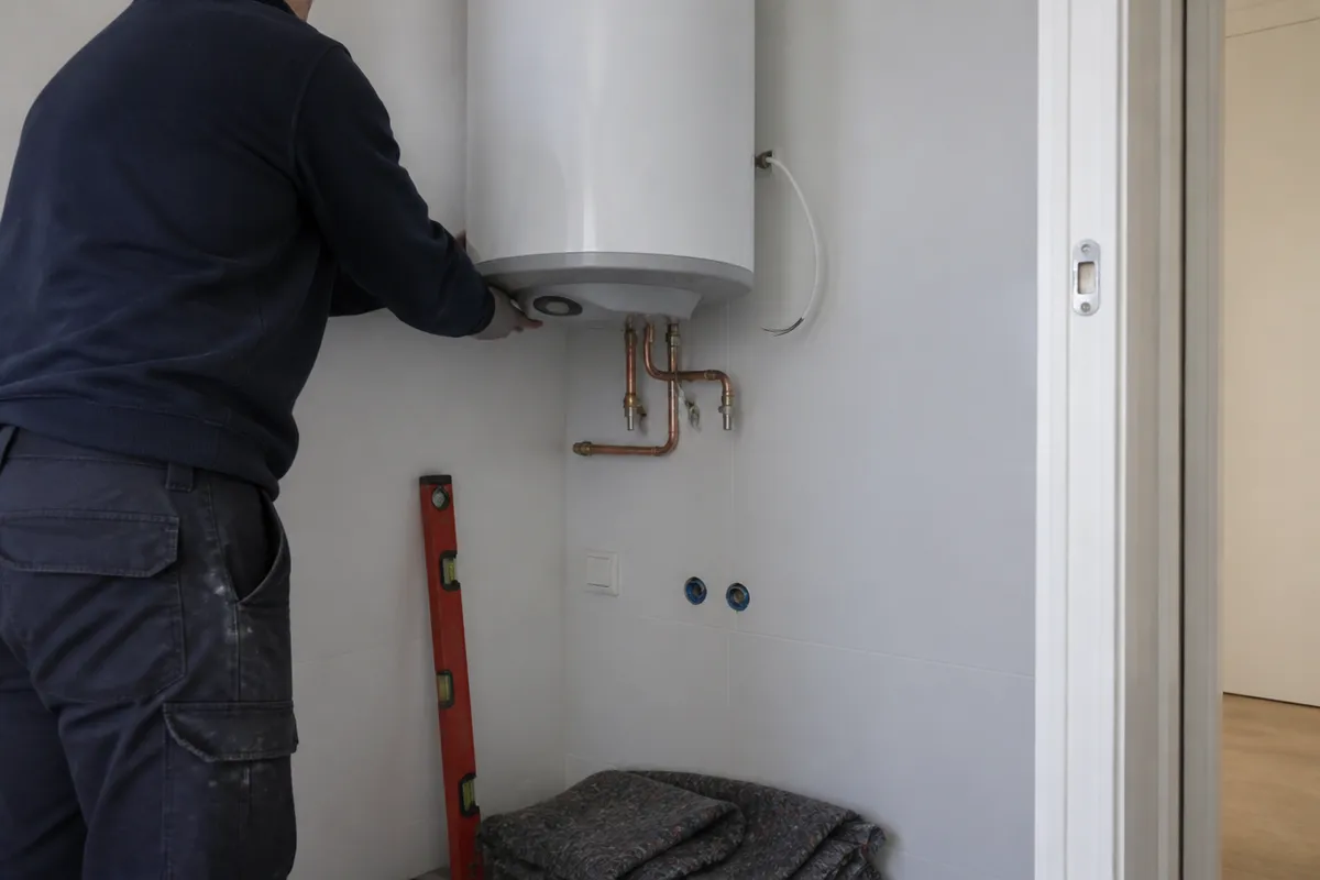 Instalación de un termo eléctrico en el cuarto de plancha de una vivienda en Orihuela Costa
